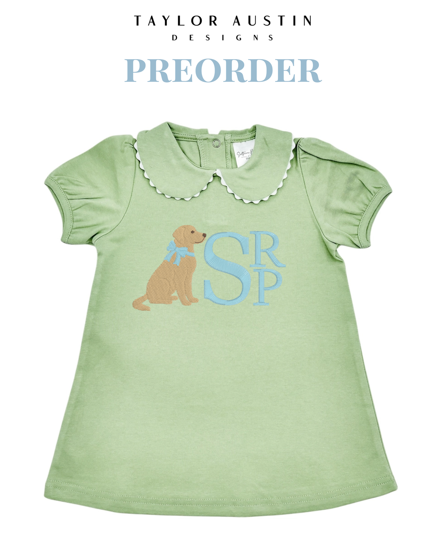 Embroidered Girls Spring Scalloped Dress
