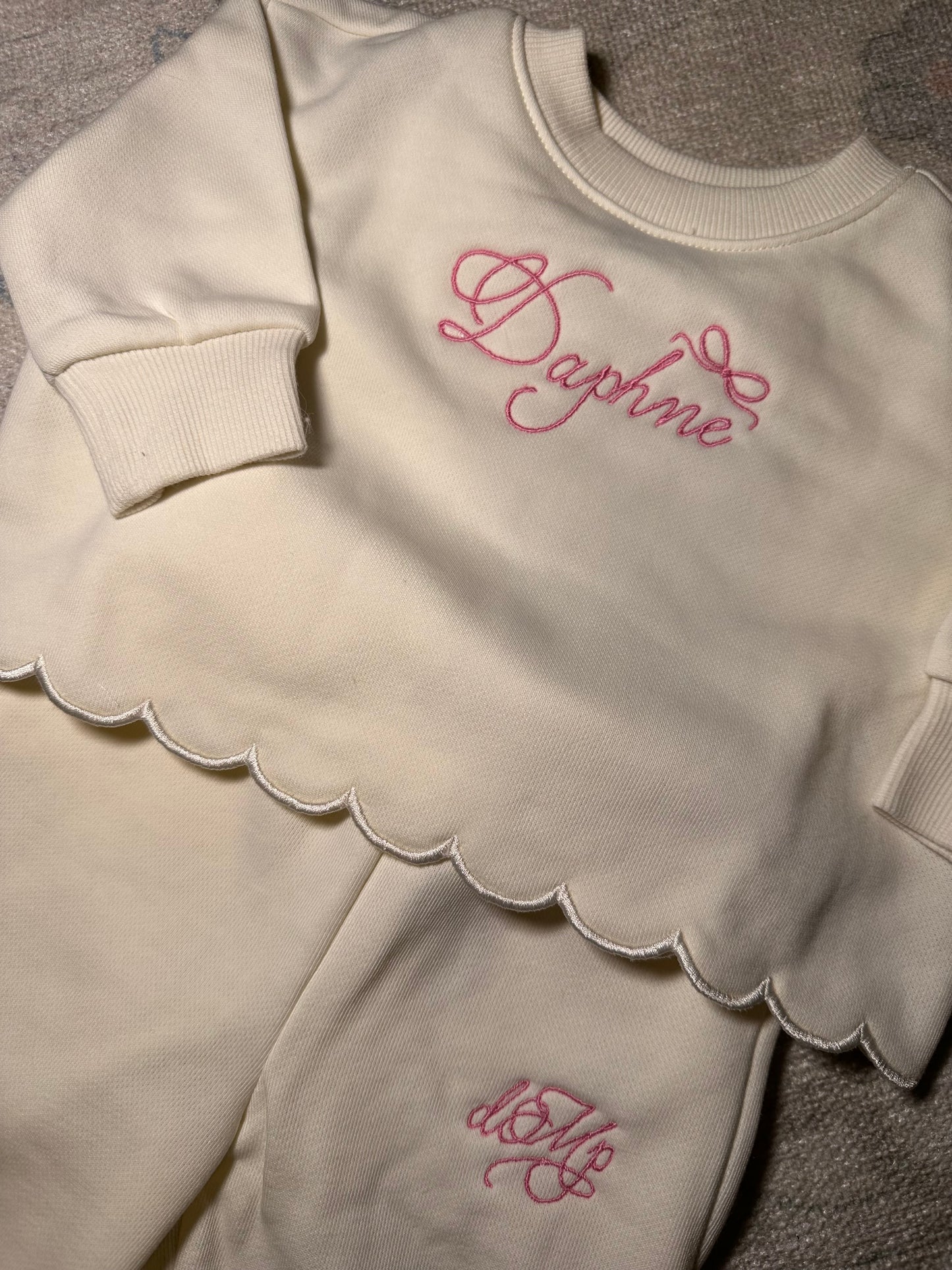 Embroidered Scalloped Toddlers and Baby Girls' Set