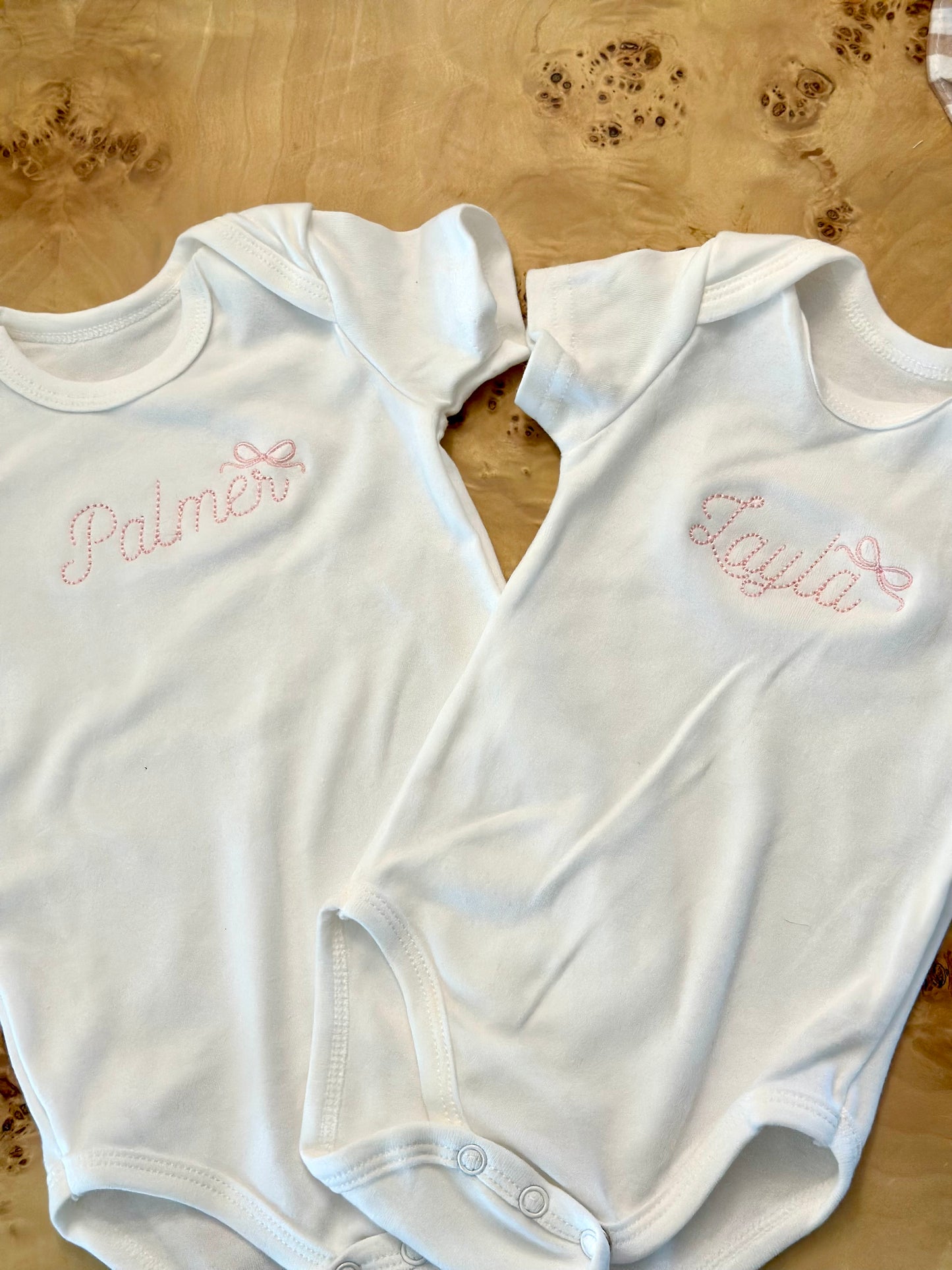 Embroidered Baby Onesie Personalized With Name, Short Sleeve, Long Sleeve, Bodysuit
