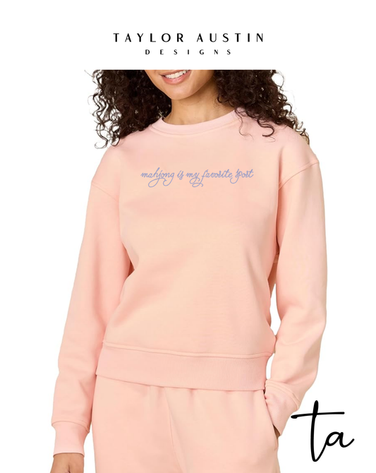 Embroidered Boxy Drop Shoulder Crewneck Sweatshirt