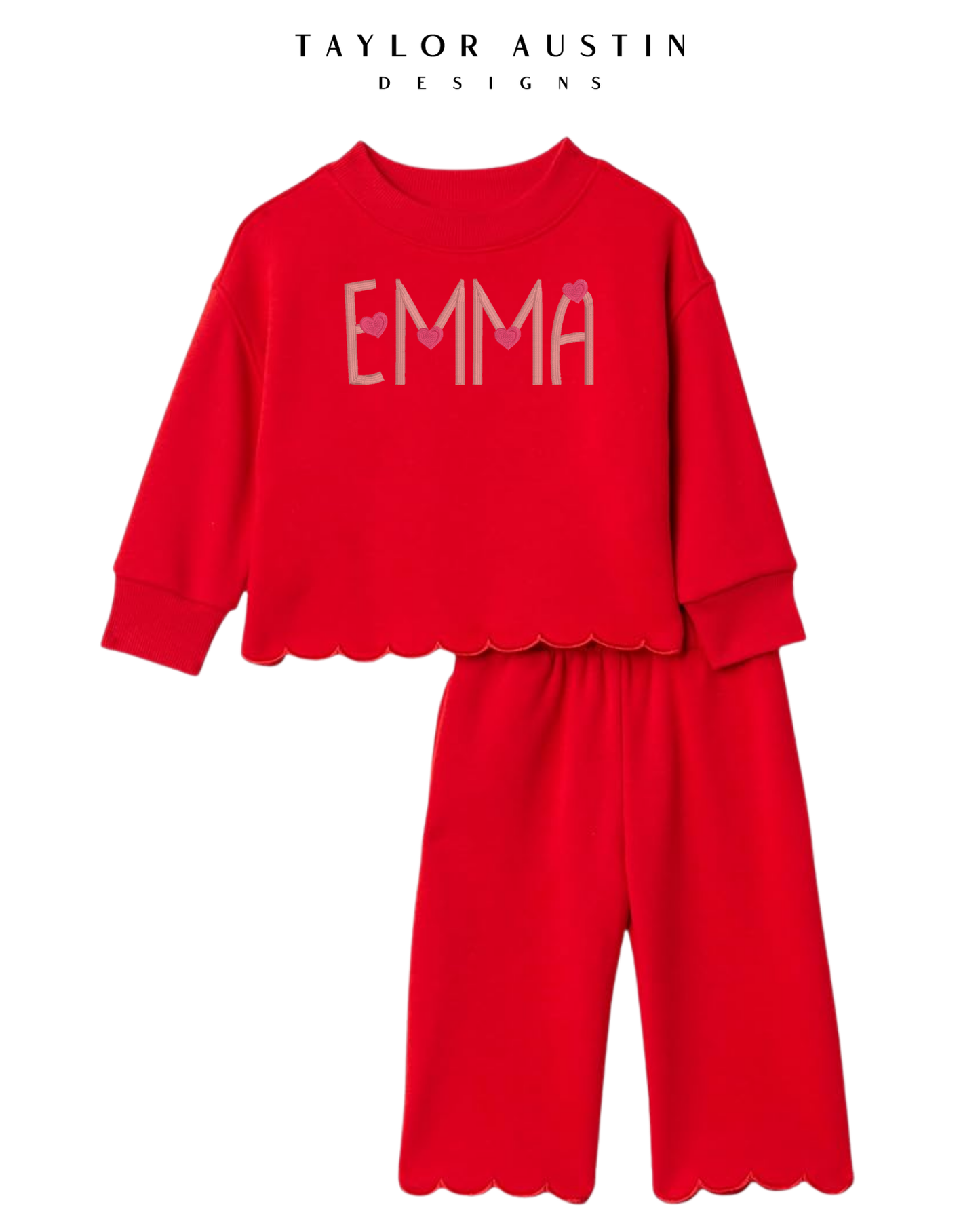 Embroidered Scalloped Toddlers and Baby Girls' Set