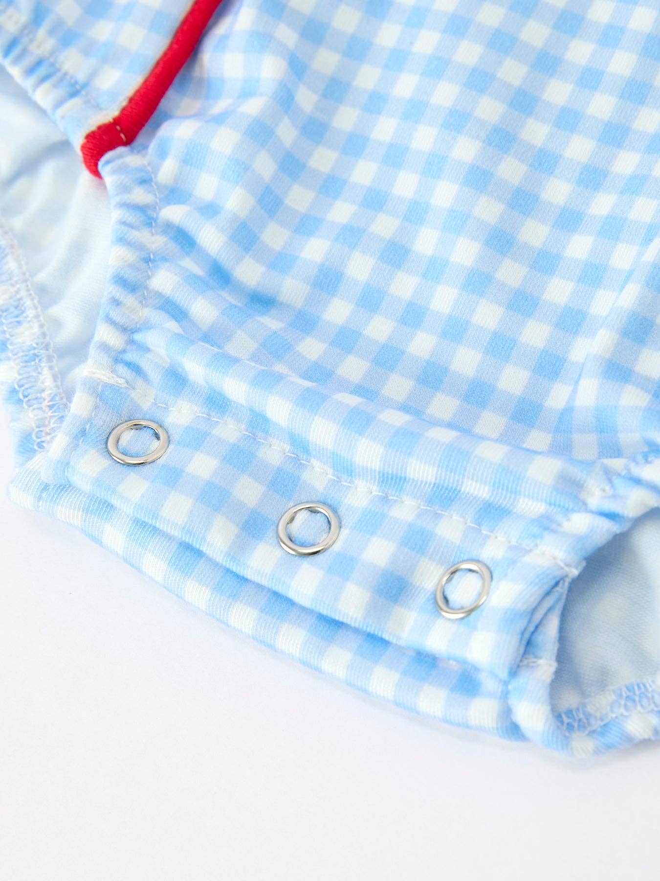 Christmas Santa Embroidered Boys Bubble Peter Pan Collar