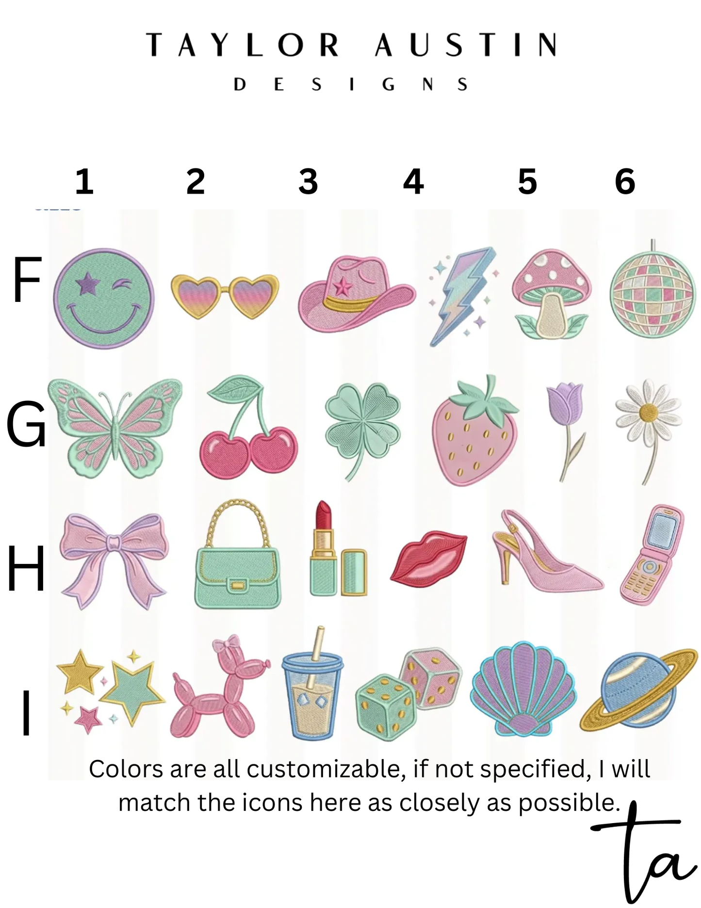 Embroidered Waffle Cosmetic Bag - Customizable Mini Icons Travel Pouch