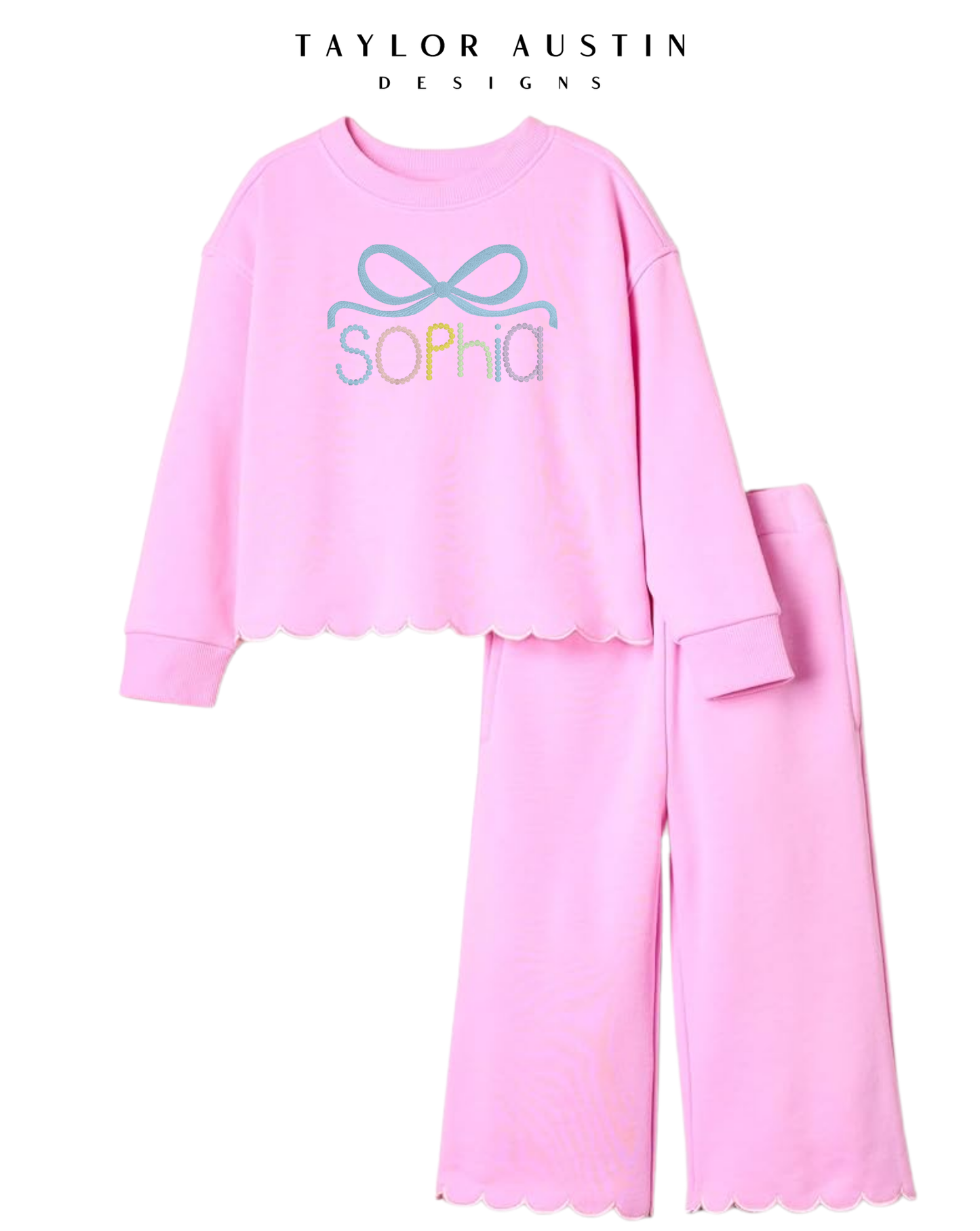 Embroidered Scalloped Toddlers and Baby Girls' Set