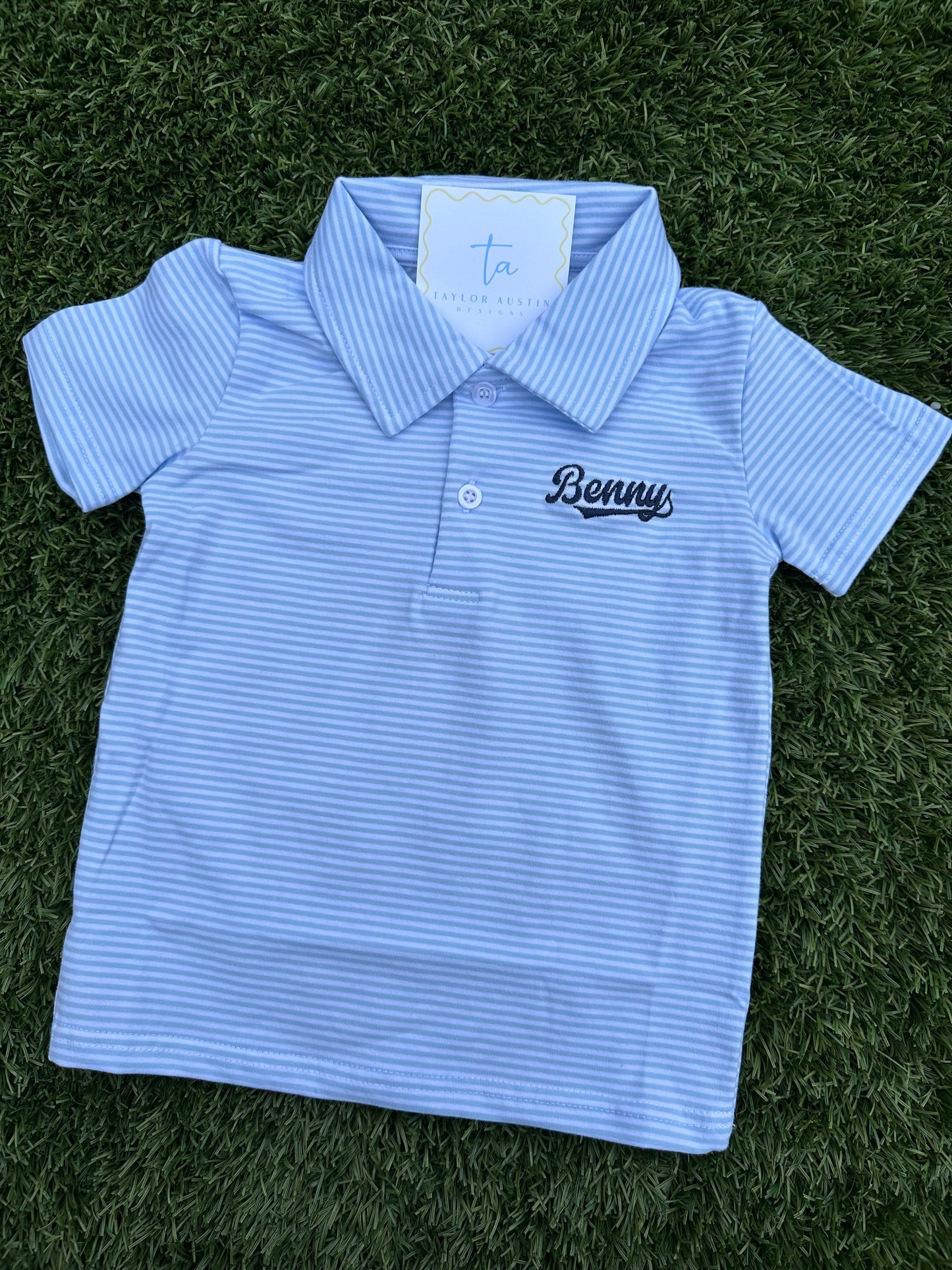 Embroidered Short Sleeve Boys Polo with Athletic Name