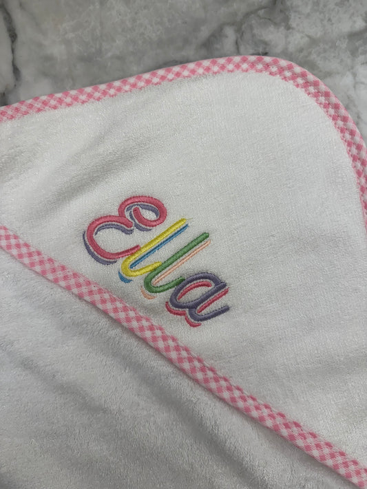 Embroidered Hooded Terry Cloth Towel Bath Set