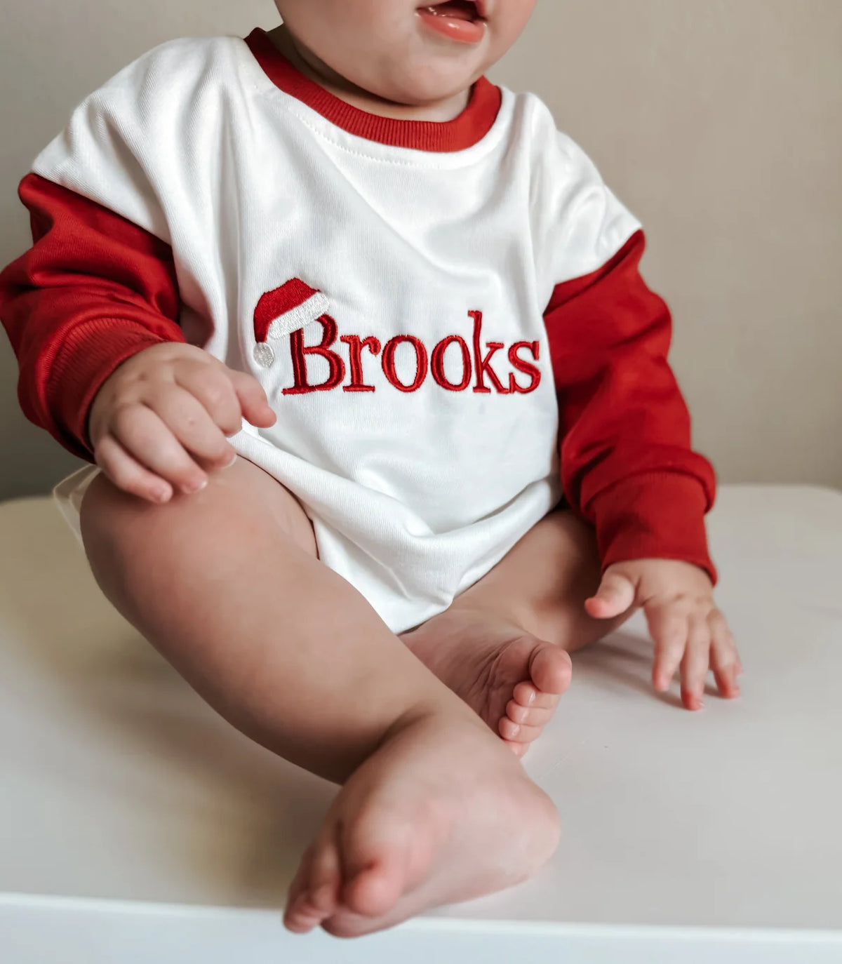Christmas Preorder Colorblock Sweatshirt Romper *early December