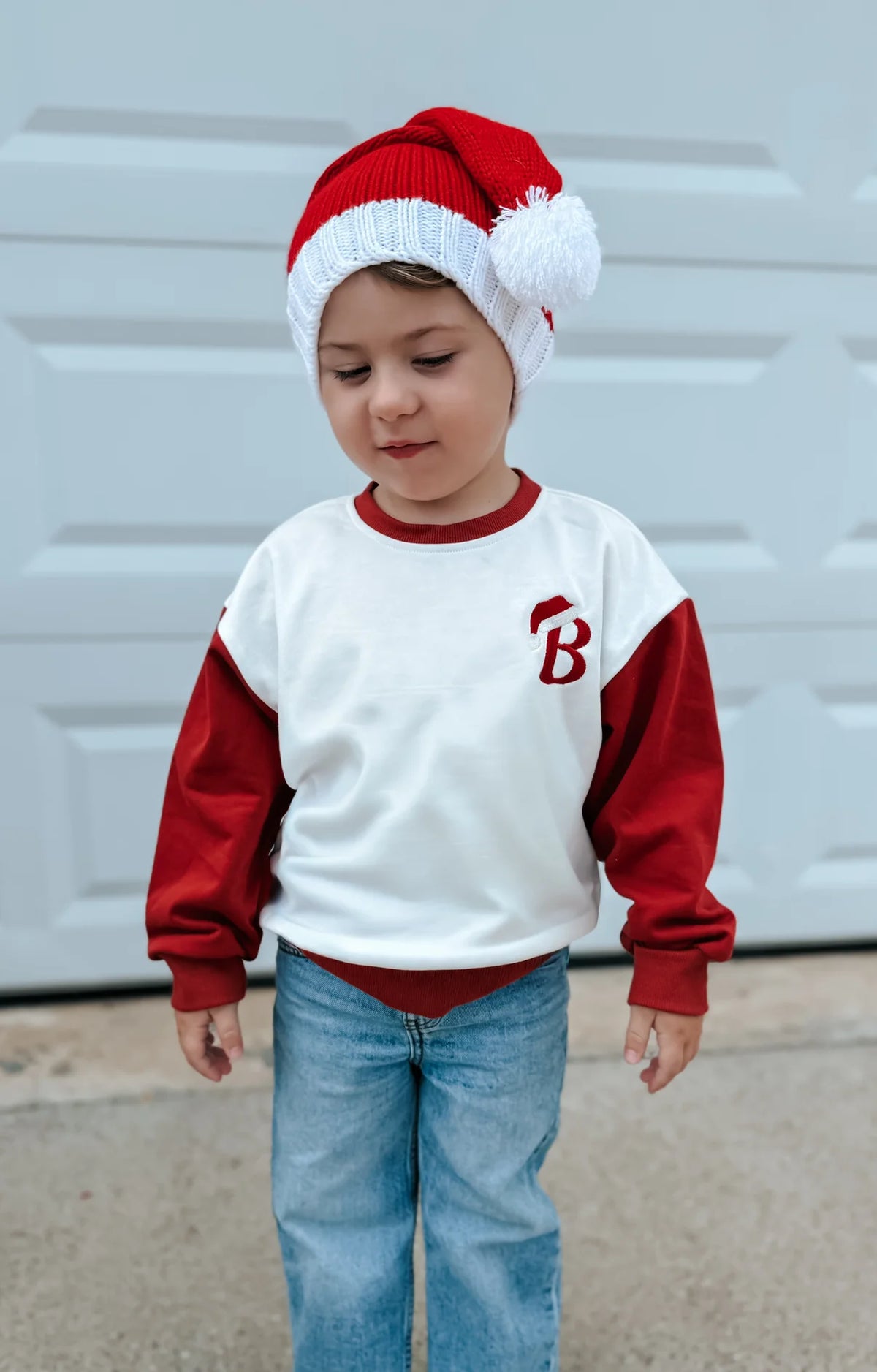 Christmas Preorder Colorblock Sweatshirt Romper *early December