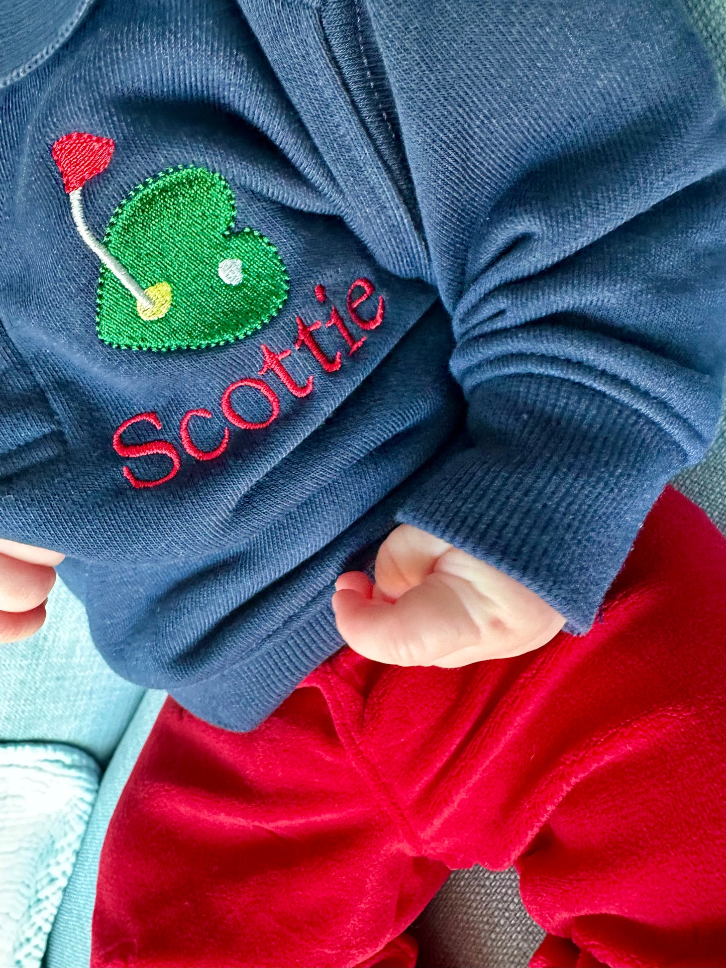 Embroidered Golf Heart Valentine's Day Top - Babies, Toddlers, and Boys' Polo Sweatshirt