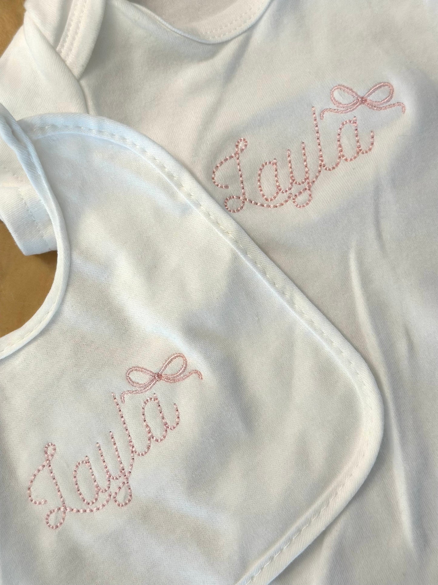 Embroidered Baby Onesie Personalized With Name, Short Sleeve, Long Sleeve, Bodysuit