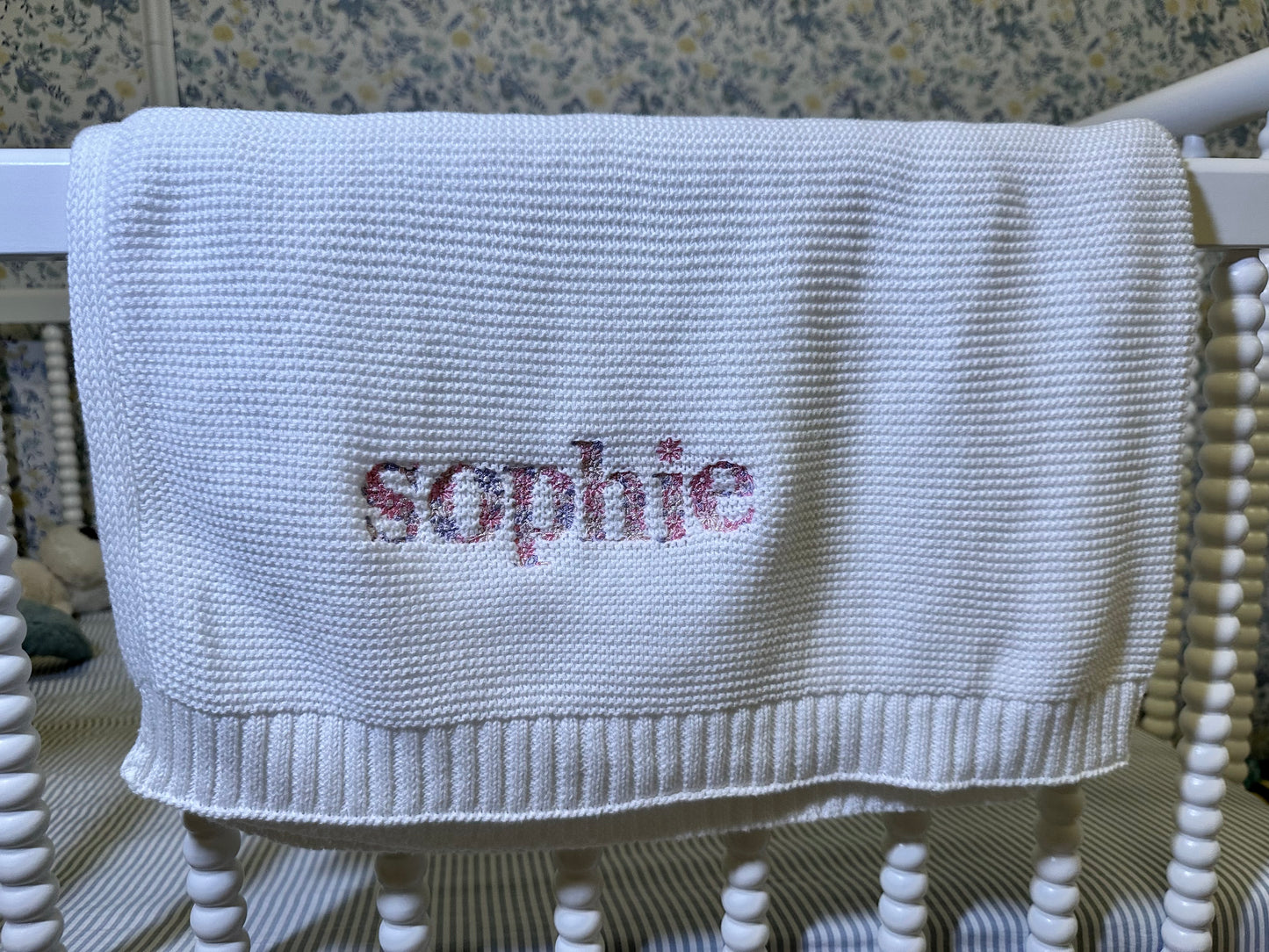 Embroidered Heirloom Cotton Baby Blanket