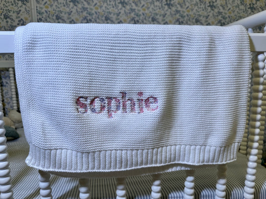 Embroidered Heirloom Cotton Baby Blanket