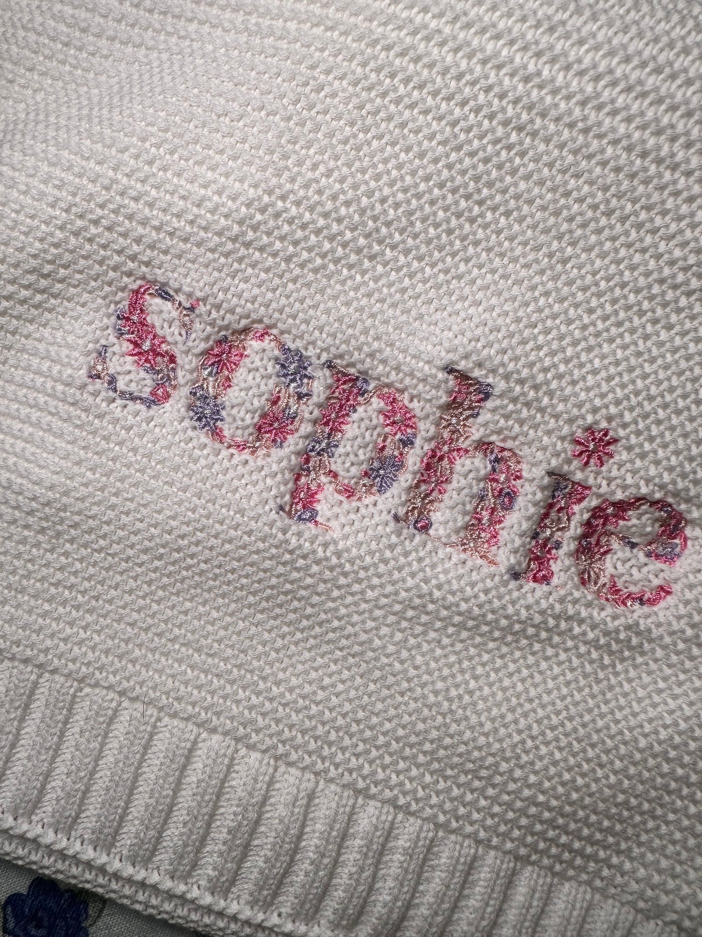 Embroidered Heirloom Cotton Baby Blanket