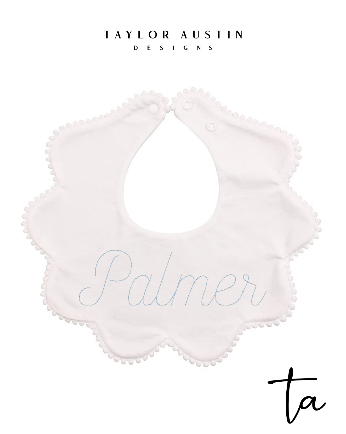 Embroidered Scalloped Bib