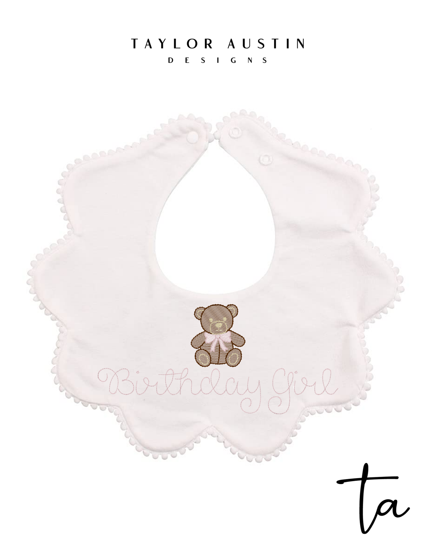 Embroidered Scalloped Bib