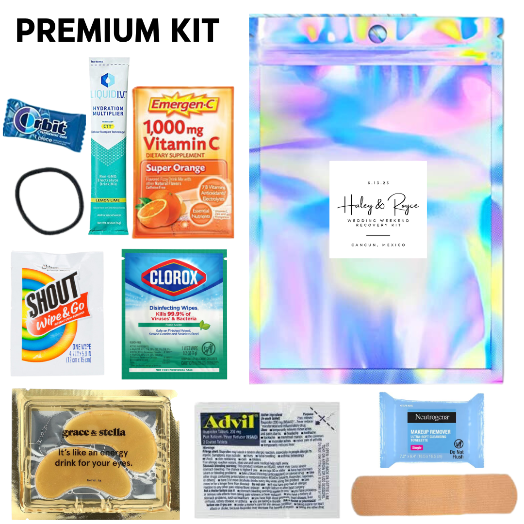 Custom Wedding, Birthday, Bachelorette, & Corporate Recovery Kits
