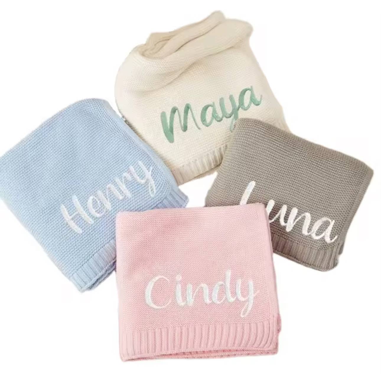 Embroidered Heirloom Cotton Baby Blanket