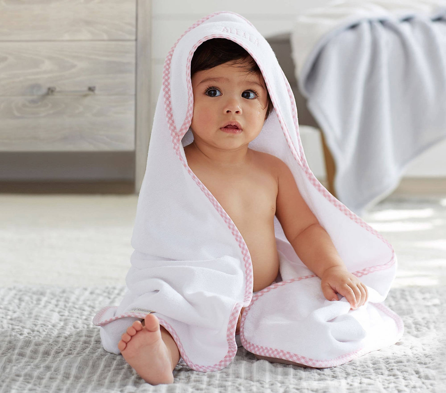 Embroidered Hooded Terry Cloth Towel Bath Set